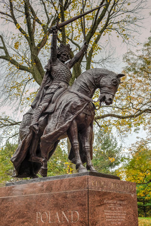 King Jagiello Monument which was created for the Polish 1939 New York World's Fair pavilion and later moved to Central Park in New York City.のeditorial素材