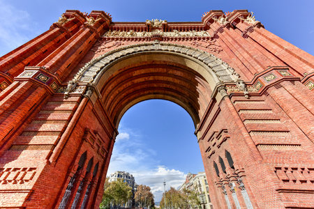 The Arc de Triomf in Barcelona, Spainの写真素材