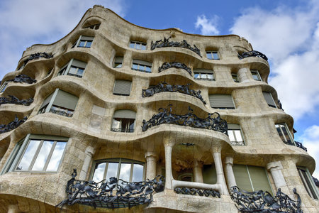 Barcelona, Spain - November 28, 2016: Casa Mila, better known as La Pedrera. This famous building...