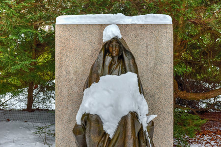 The Mystery of the Hereafter by Saint-Gaudens in Saint-Gaudens National Historic Site in New Hampshire.の写真素材