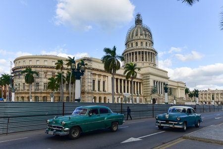 Havana, Cuba - January 8, 2017: National Capital Building (El Capitolio) in Havana, Cuba.のeditorial素材