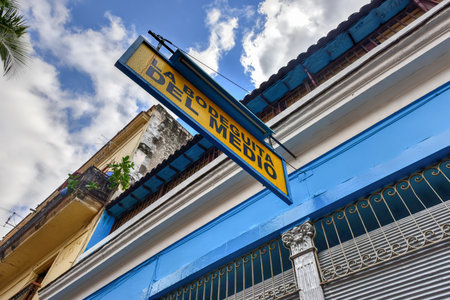 Havana, Cuba - January 8, 2017: La Bodeguita del Medio in Havana.Since its opening in 1942, this famous restaurant has been a favorite of Ernest Hemingway and Pablo Neruda among other personalitiesのeditorial素材