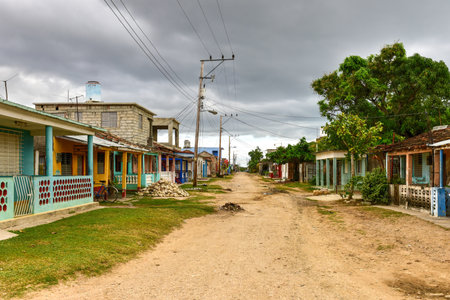 Streets of the town of Casilda, Cuba.の写真素材