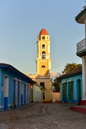 Bell tower of the Convent of San Francisco de Asis in Trinidad, Cuba.のeditorial素材