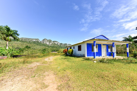 Rural house on a farm in Vinales, Cuba.のeditorial素材