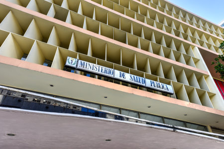 Ministry of Public Health building in Havana, Cuba.のeditorial素材