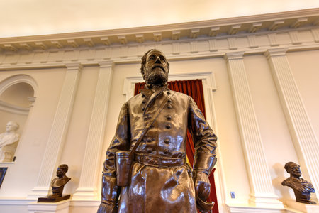 Richmond, Virginia - February 19, 2017: Confederate monument in the Old House Chamber in the Virginia State Capitol in Richmond, Virginia.のeditorial素材