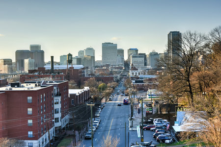 Richmond, Virginia - Feb 19, 2017: Skyline from Libby Hill in Richmond, Virginia.のeditorial素材
