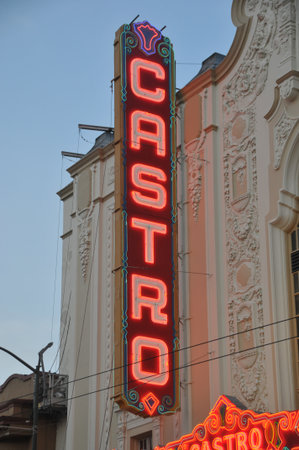 San Francisco, California - February 14, 2010: Castro Theater on Castro Street, San Francisco, California, United States. The Castro Theater is a popular San Francisco movie palace.のeditorial素材