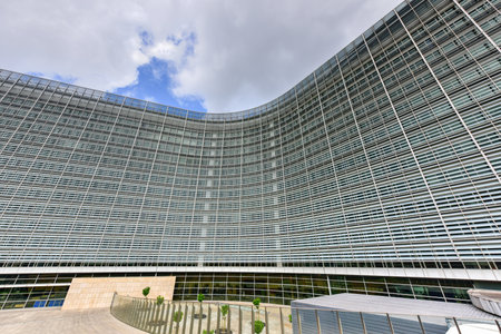 The Berlaymont is an office building in Brussels, Belgium, that houses the headquarters of the European Commission, which is the executive of the European Union (EU).のeditorial素材