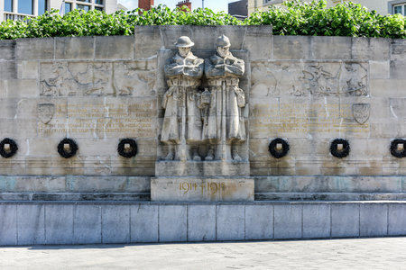 The Anglo-Belgian War Memorial in Brussels, Belgium. Unveiled in 1923の写真素材