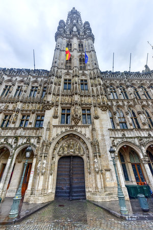 The Grand Place on a cloudy day in Brussels, Belgiumのeditorial素材