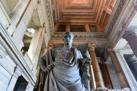 Justice Palace (Palais de Justice) in Brussels, Belgium. The eclectic and neoclassical style building serves as the headquarters of several important law courts.のeditorial素材
