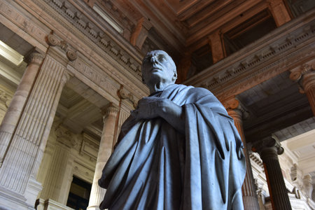 Justice Palace (Palais de Justice) in Brussels, Belgium. The eclectic and neoclassical style building serves as the headquarters of several important law courts.のeditorial素材