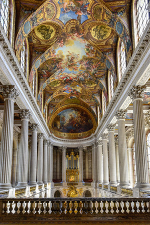The chapel in the Palace of Versailles in France.のeditorial素材