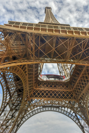 The iconic Eiffel Tower in Paris, France.