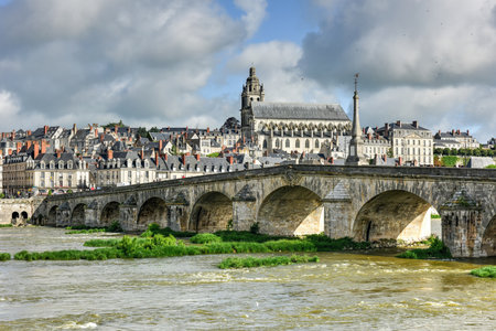 Jacques-Gabriel Bridge over the Loire River in Blois, France.