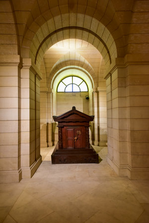 Rousseau  tomb inside the crypts (underground) of French Mausoleum for Great People of France - the...