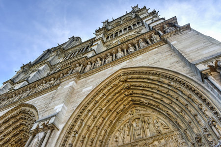 The famous Notre Dame de Paris, Cathedral in France.の写真素材
