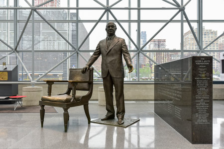 Monument to the American politician Jacob K. Javits in the Javits Convention Center in New York City.のeditorial素材
