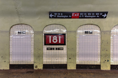 181 Street Subway Station in the Fort Washington neighborhood of in Manhattan, New York.