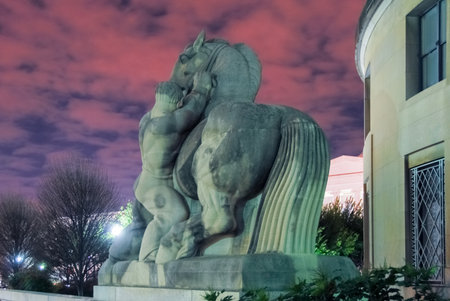 Federal Trade Commission office in Washington, DC at night.のeditorial素材