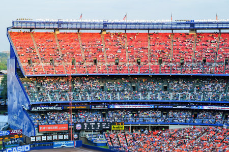 Flushing, New York - June 25, 2008: Mets major league baseball game in Shea Stadium.のeditorial素材