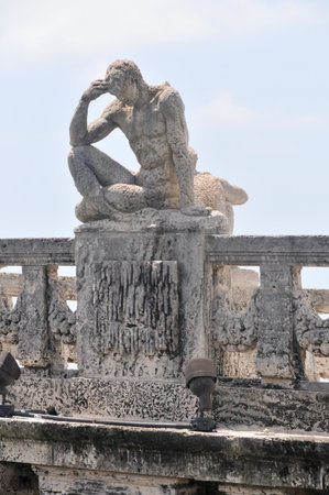 Statue in Villa Vizcaya Museum and Gardens Brickell Miami which completed circa 1923のeditorial素材