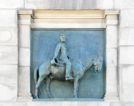 Abraham Lincoln Relief under the Triumphal Arch at the Grand Army Plaza in Brooklyn, New York Cityのeditorial素材