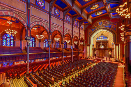 New York City - Oct 11, 2017: Central Synagogue in Midtown Manhattan, New York City. It was built in 1870-72 and was designed by Henry Fernbach in the Moorish Revival style.のeditorial素材