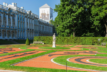The Catherine Palace located in the town of Tsarskoye Selo (Pushkin), St. Petersburg, Russia.のeditorial素材