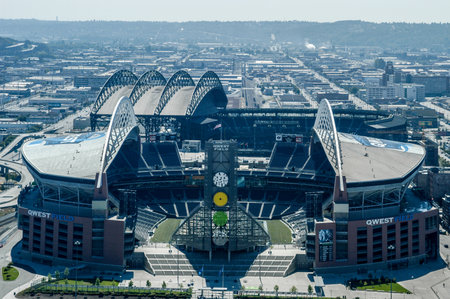 Seattle, Washington - August 21, 2005: Qwest field arena for sports and music concerts in Seattle, Wa.のeditorial素材
