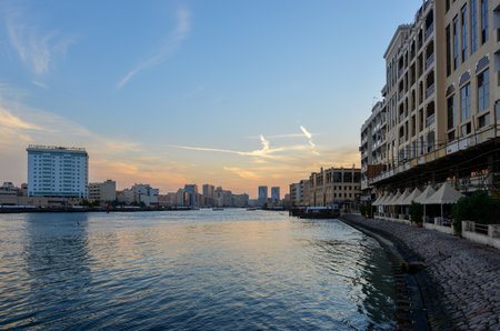 Old Dubai Abra Creek in Dubai, United Arab Emiratesのeditorial素材