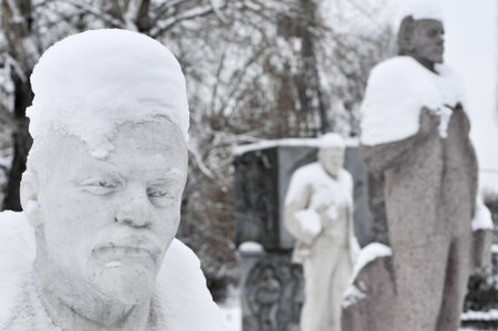 Fallen Monument Park also known as Muzeon Park of Arts with relics of the Soviet Union (USSR).の写真素材