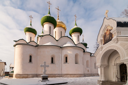 Monastery of Saint Euthymius which was founded in the 14th century. Located along the Golden RIng Route outside Moscow.の写真素材