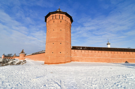 Monastery of Saint Euthymius which was founded in the 14th century. Located along the Golden RIng Route outside Moscow.の写真素材