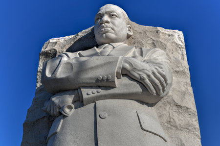 Washington, DC - April 8, 2018: The memorial to the civil rights leader Martin Luther King, Jr. during the spring season in West Potomac Park.のeditorial素材