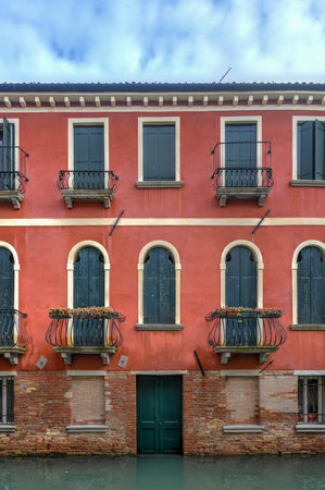 Architecture along the many canals of Venice, Italy.のeditorial素材