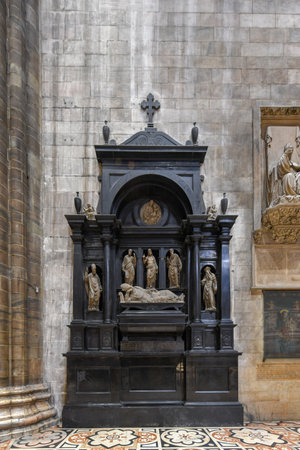 Milan, Italy - March 17, 2018: Milan Cathedral, Duomo di Milano, one of the largest churches in the world.のeditorial素材