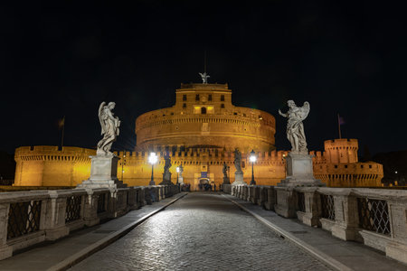 Castel Sant'Angelo or Castle of Holy Angel, Rome, Italy. Castel Sant'Angelo is one of the main travel destinations in Europe.のeditorial素材