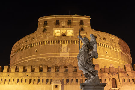 Castel Sant'Angelo or Castle of Holy Angel, Rome, Italy. Castel Sant'Angelo is one of the main travel destinations in Europe.のeditorial素材