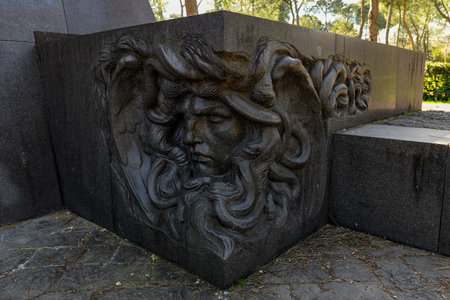 Medusa on monument of King Umberto I  in Rome, Italy.のeditorial素材