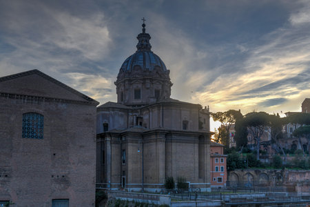 Santi Luca e Martina Catholic Church in Rome, Italyのeditorial素材