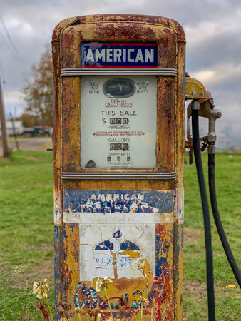 Classic Vintage Old Time Gas Pump Face, a bit worn out.