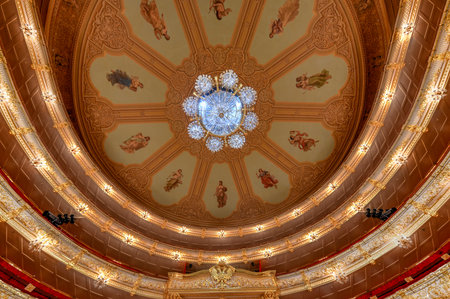 Moscow, Russia - June 27, 2018: The Bolshoi Theater, a historic theater in Moscow, Russia which...