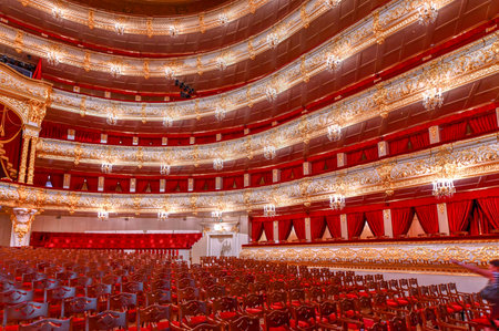 Moscow, Russia - June 27, 2018: The Bolshoi Theater, a historic theater in Moscow, Russia which holds ballet and opera performances.のeditorial素材