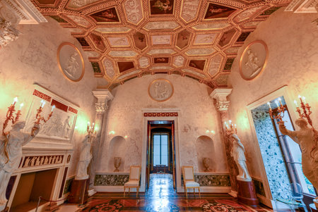 Tsarskoye Selo (Pushkin), St. Petersburg, Russia - July 2, 2018: Interior of Agate Rooms in building Cold Bath in Tsarskoye Selo (Pushkin), Cameron designed for Catherine I in 1780のeditorial素材