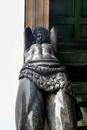 Portico With Atlantes, New Hermitage in St. Petersburg Russia.のeditorial素材