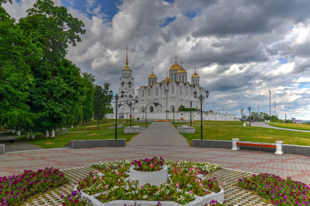 Uspenskiy Cathedral in Vladimir, Russia along the Golden Ring.の写真素材