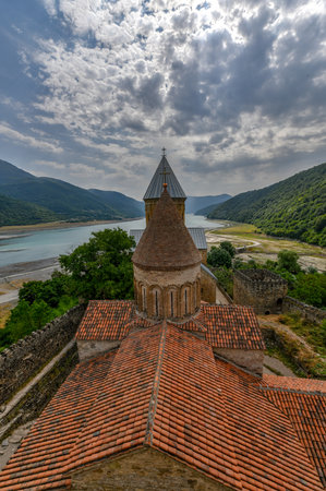 Ananuri Castle, a castle complex on the Aragvi River in Georgia